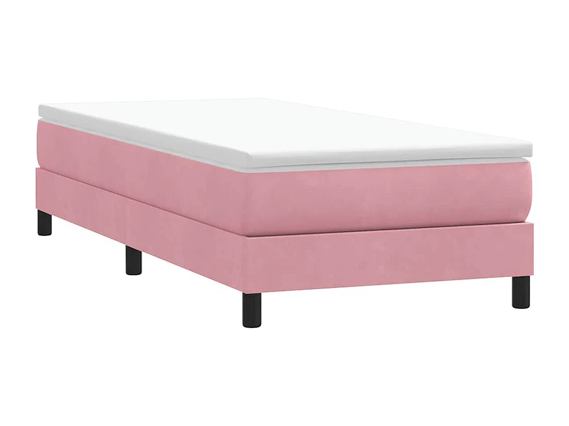 Cama com molas sem colchão 80x220 cm veludo rosa