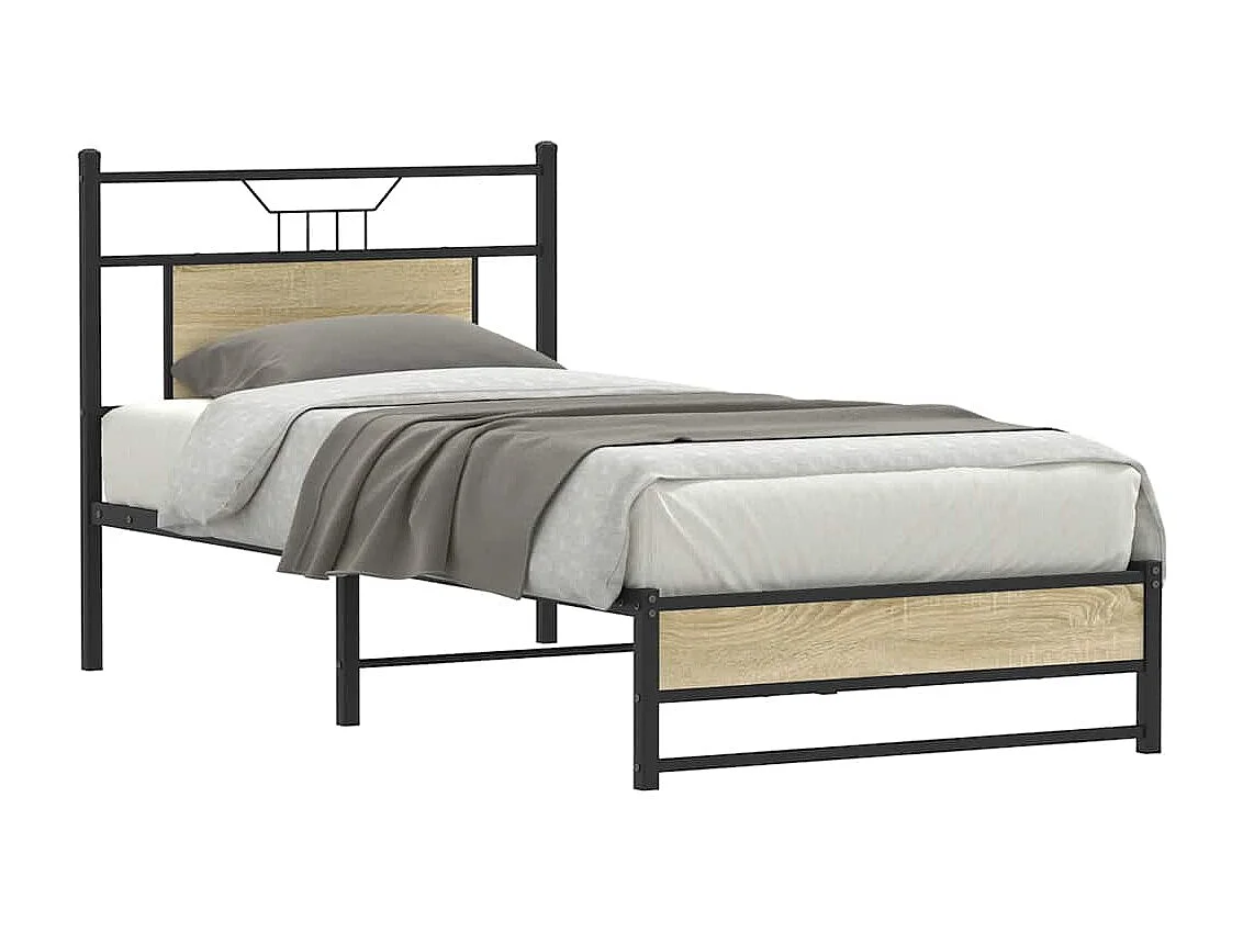 Estructura de cama sin colchón madera roble Sonoma 75x190 cm