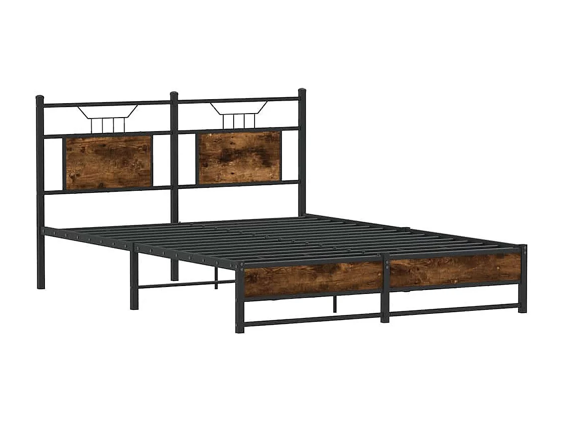 Cadre de lit sans matelas chêne fumé 150x200 cm bois ingénierie