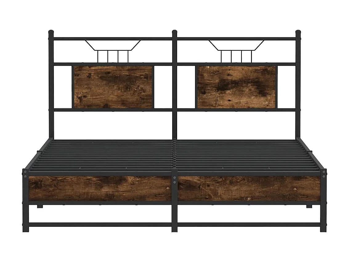 Cadre de lit sans matelas chêne fumé 150x200 cm bois ingénierie