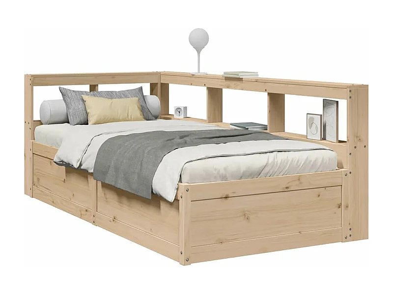 Lit bibliothèque sans matelas 90x200 cm bois de pin massif