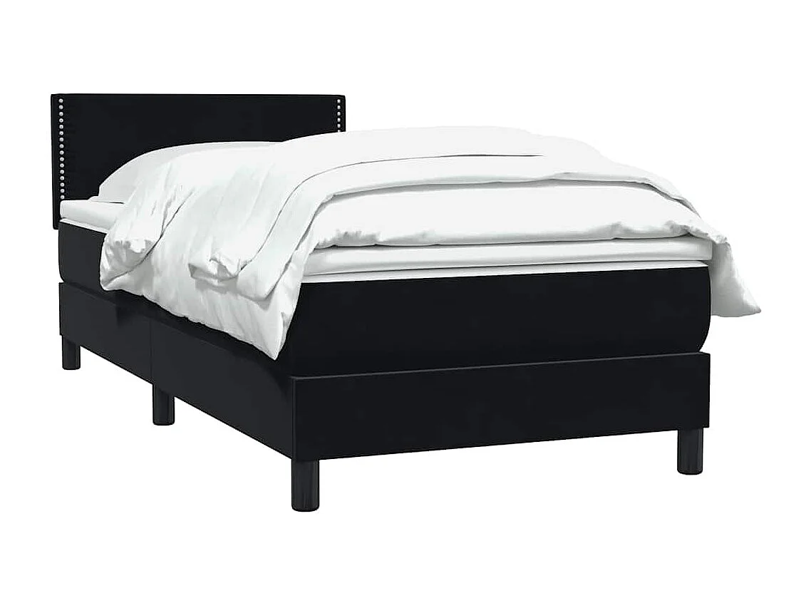Cama com molas/colchão 80x220 cm veludo preto