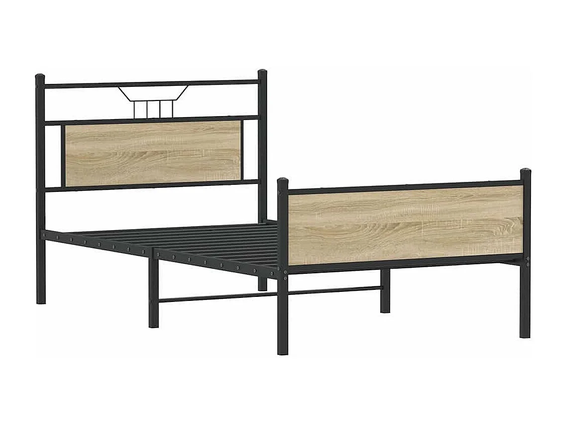 Cadre de lit sans matelas chêne sonoma 107x203 cm