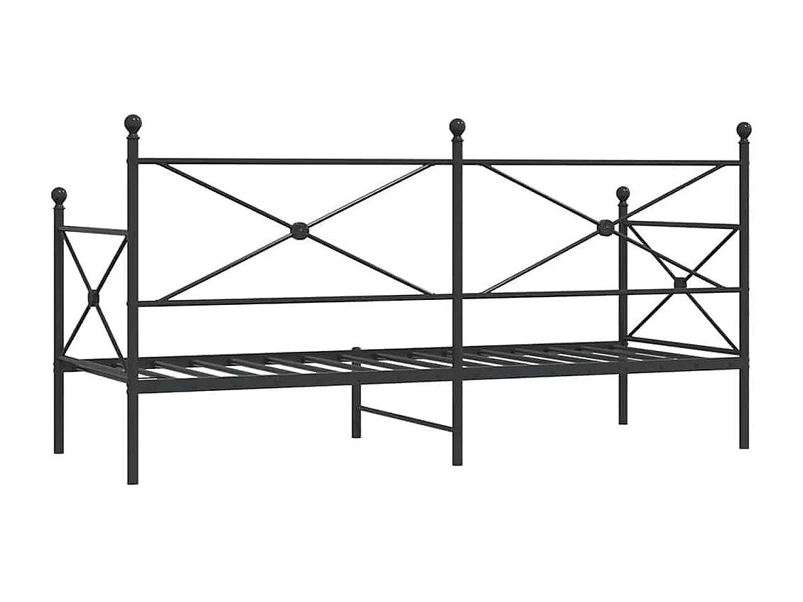 Lit de repos sans matelas noir 80x200 cm acier