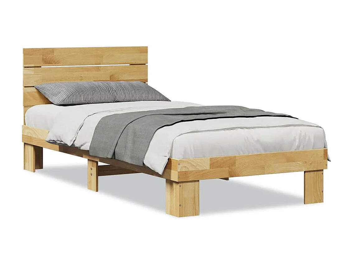 Bedframe hoofdeinde zonder matras 80x200 cm massief hout eiken