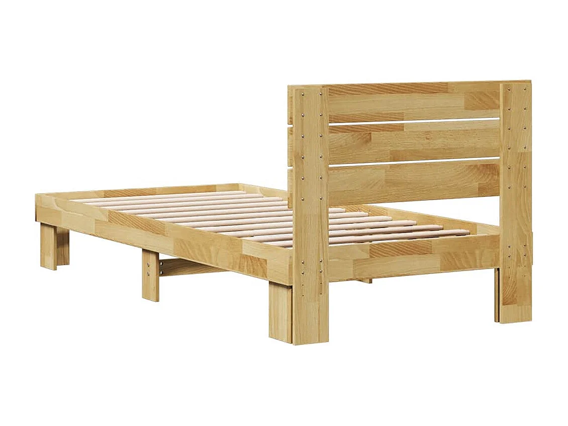 Bedframe hoofdeinde zonder matras 80x200 cm massief hout eiken