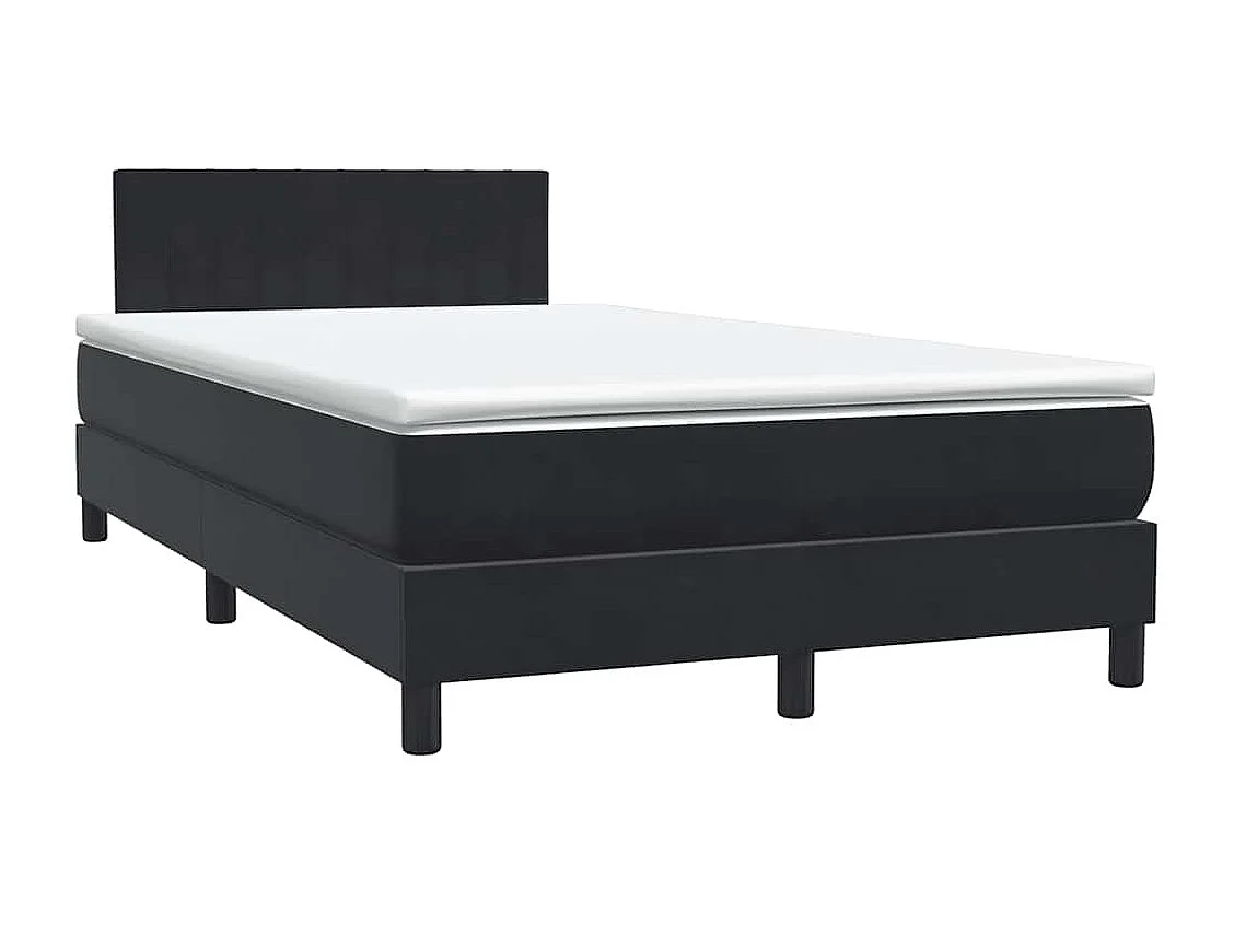 Sommier à lattes de lit avec matelas noir 120x210 cm velours