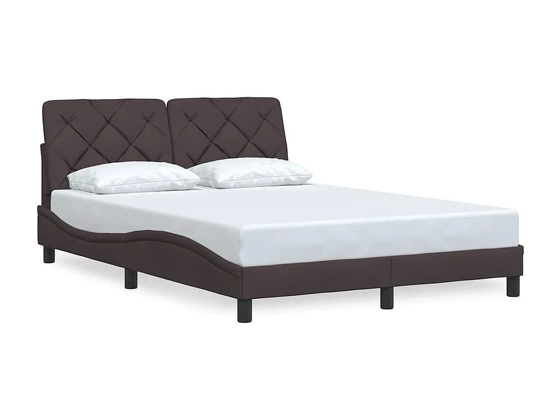 Cadre de lit sans matelas marron foncé 120x200 cm tissu