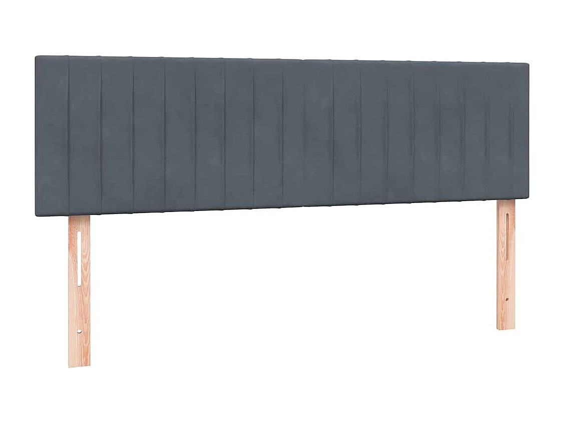 Cama box spring con colchón terciopelo gris oscuro 160x210 cm
