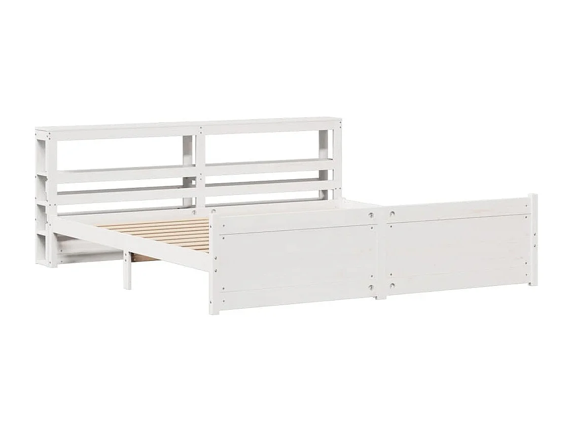 Bedframe met hoofdeinde zonder matras 200x200 cm wit