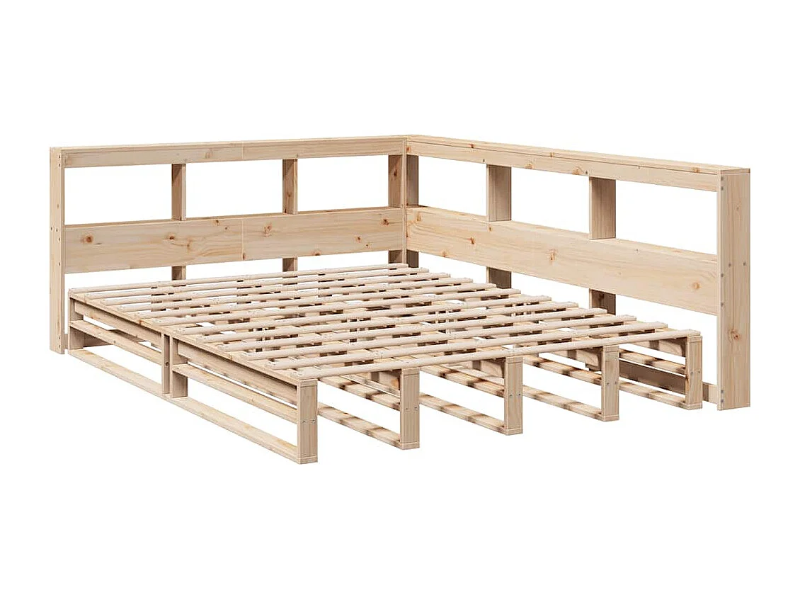 Cama com estante sem colchão 135x190 cm pinho maciço