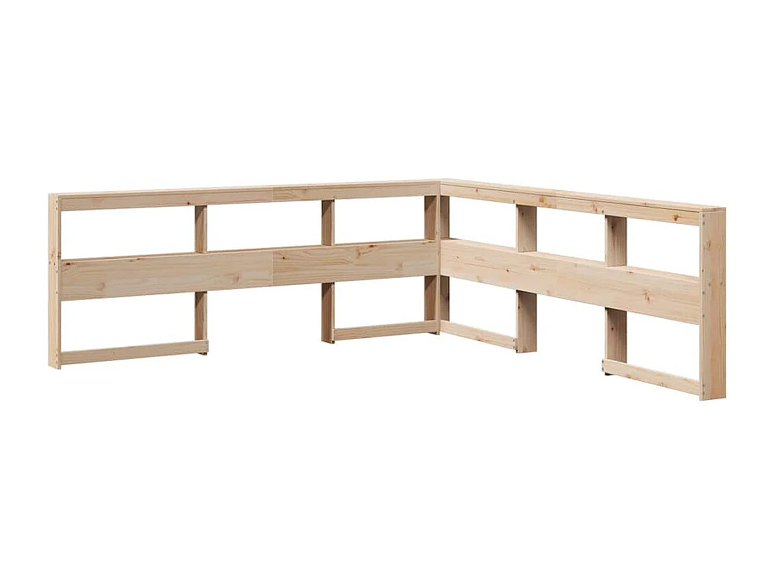 Bed met boekenkast zonder matras massief grenenhout 200x200 cm