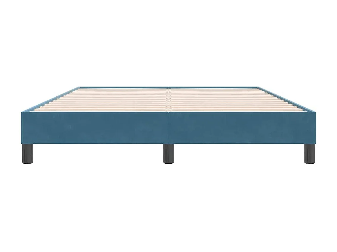 Cadre de lit sans matelas bleu foncé 160x220 cm velours