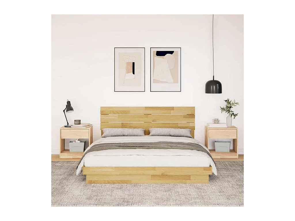 Cadre de lit avec tête de lit sans matelas 140x190 cm
