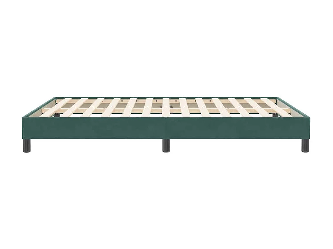 Cama box spring sin colchón terciopelo verde oscuro 140x210 cm
