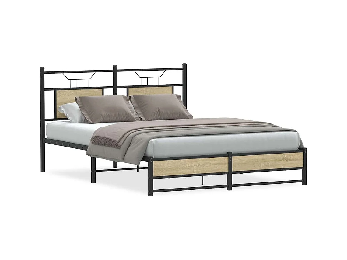 Cadre de lit sans matelas chêne sonoma 140x190 cm