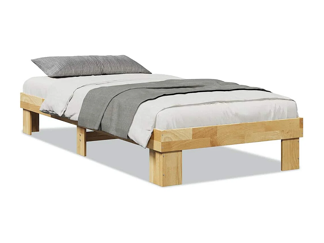 Cadre de lit sans matelas 90x200 cm bois massif de chêne