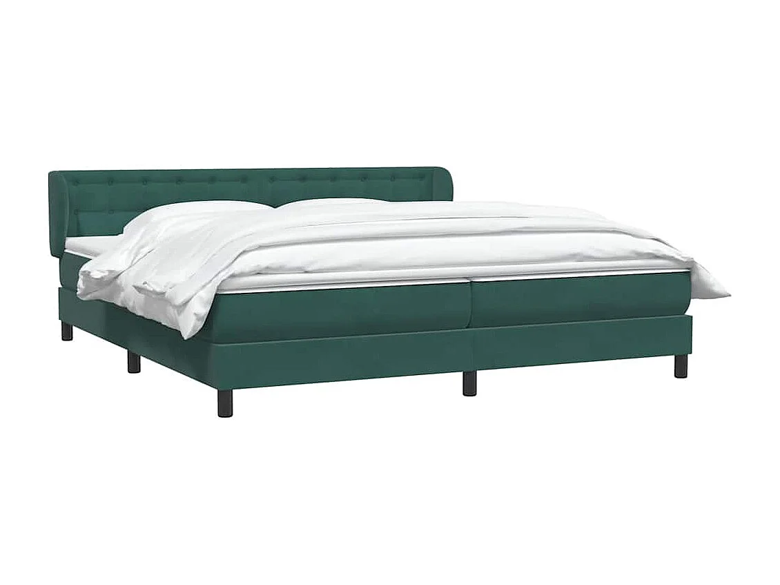 Sommier à lattes de lit et matelas vert foncé 180x210cm velours