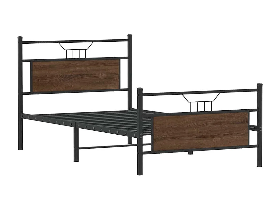 Estrutura de cama sem colchão 107x203 cm carvalho castanho