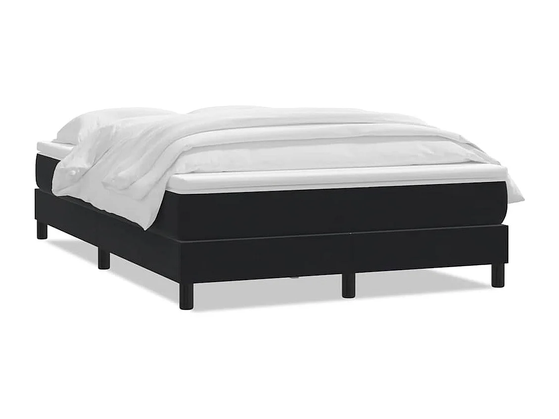 Cama com molas/colchão 140x220 cm veludo preto
