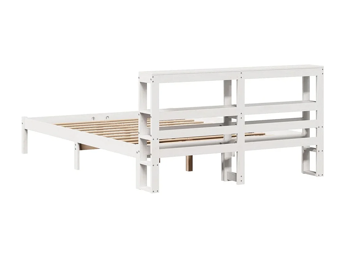 Cadre de lit sans matelas blanc 135x190 cm bois de pin massif