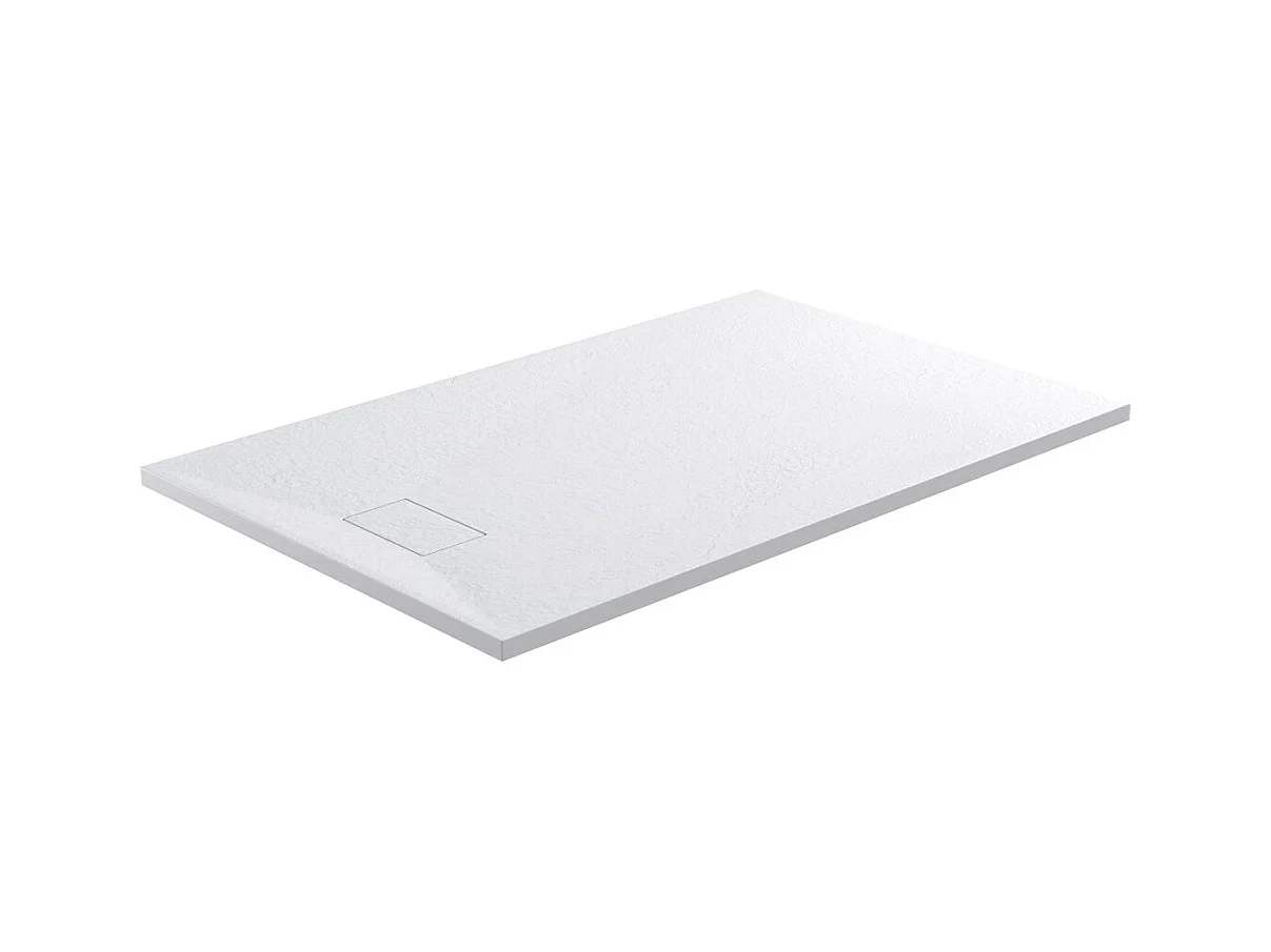 Receveur de douche 80 x 180 cm extra plat PIATTO en SoliCast® surface ardoisée blanc