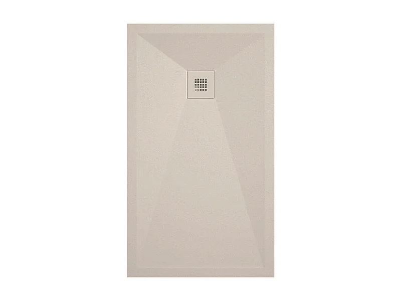 Mineralguss-Duschwanne extra flach ONDA Schieferoptik SAND 80x140 cm  Auslaufschutz in Farbe