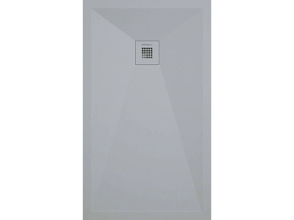 Mineralguss-Duschwanne extra flach ONDA Schieferoptik GRAU 100x100 cm  Auslaufschutz in Farbe
