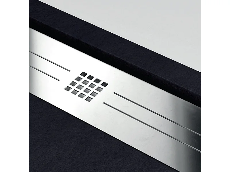 Piatto doccia ultrasottile 90 x 130 cm ELADIO in resina finitura ardesia nero