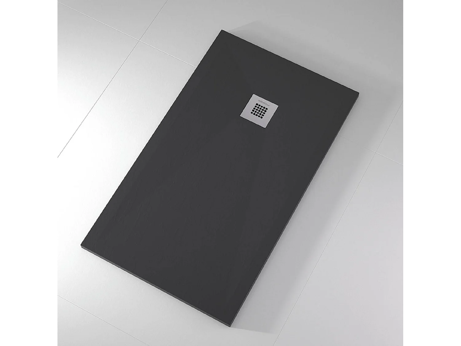 Plato de ducha pizarra ONDA antracita  80x130 cm rejilla acero inox.