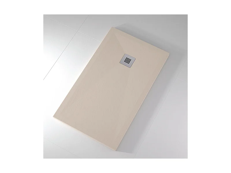 Plato de ducha pizarra ONDA CREMA  70x140 cm rejilla inox