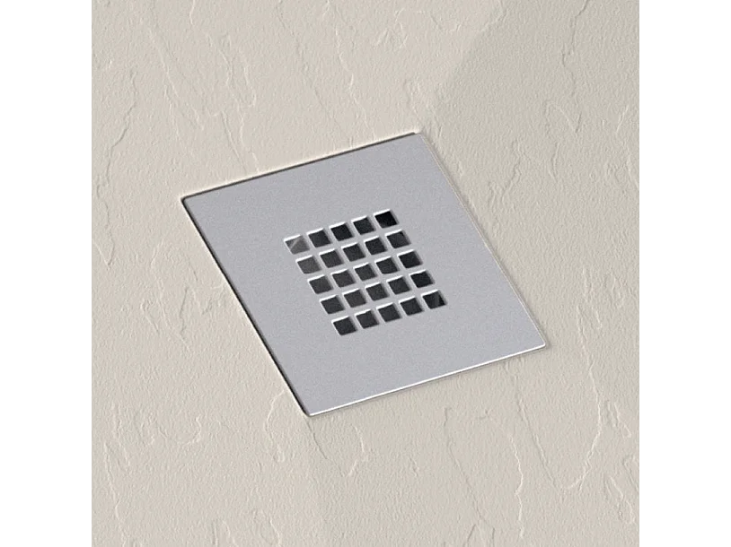 Plato de ducha pizarra ONDA CREMA  90x100 cm rejilla inox