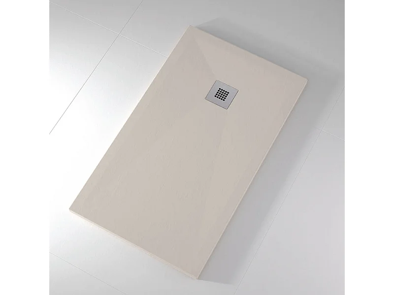 Plato de ducha pizarra ONDA CREMA  90x100 cm rejilla inox