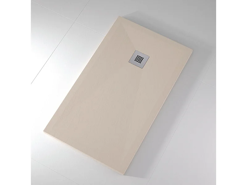 Plato de ducha pizarra ONDA CREMA  90x170 cm rejilla inox