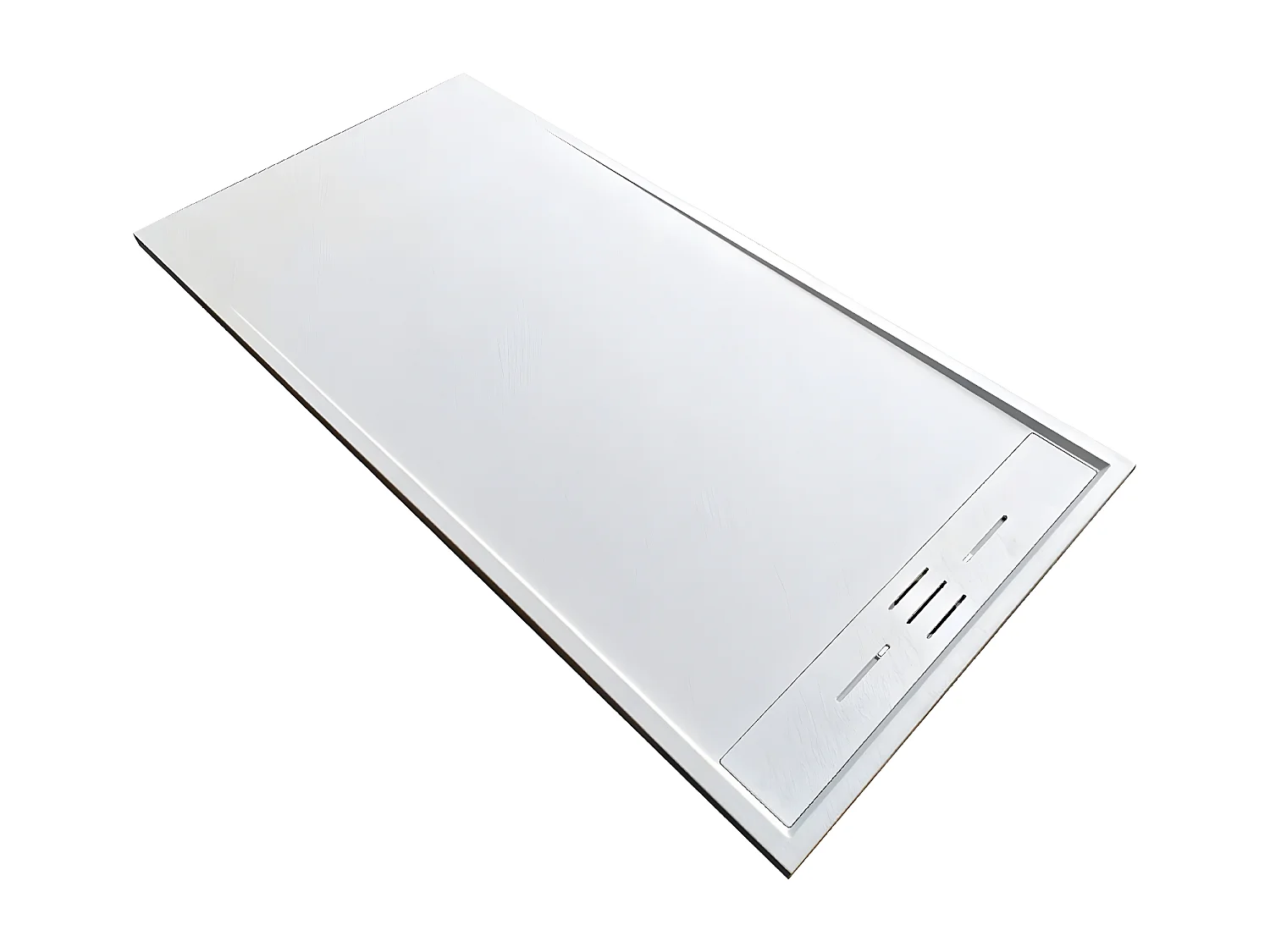 Receveur de douche 80 x 160 cm extra plat SALVI en SoliCast® surface ardoisée blanc