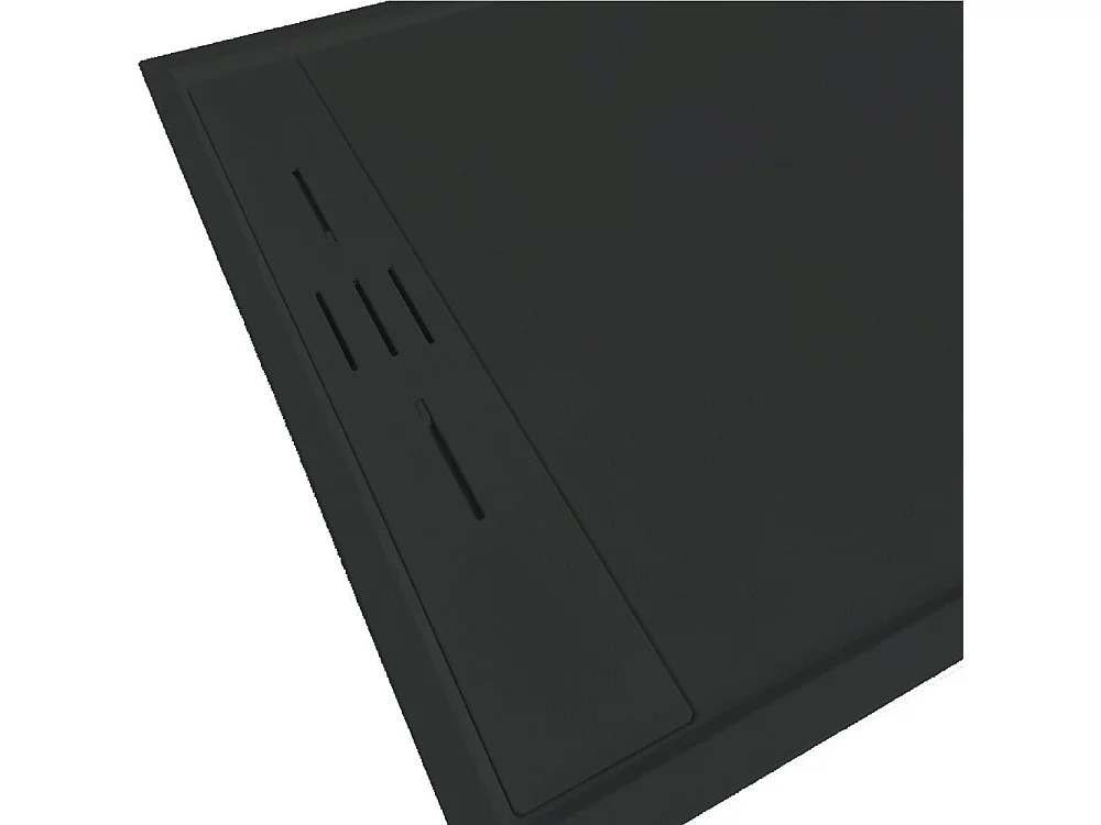 Piatto doccia ultrasottile 80 x 100 cm nero SALVI in SoliCast® finitura ardesia