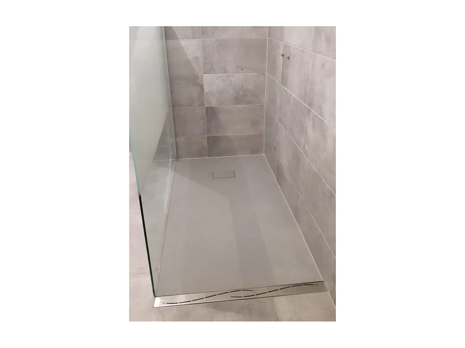 Receveur de douche 90 x 180 cm extra plat PIATTO en SoliCast® surface ardoisée gris