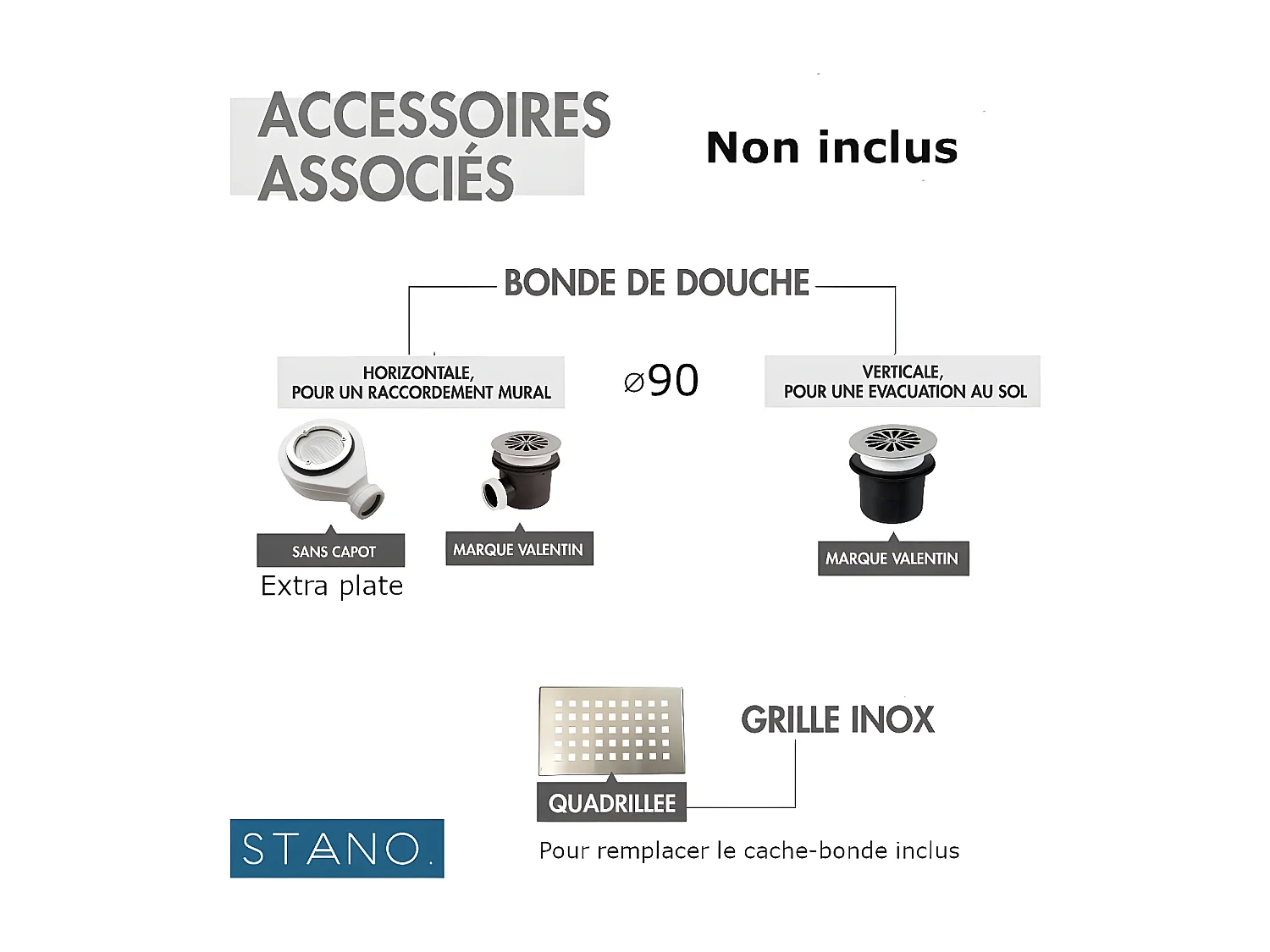 Pack Receveur de douche 80 x 140 cm extra plat noir + Colonne de douche thermostatique