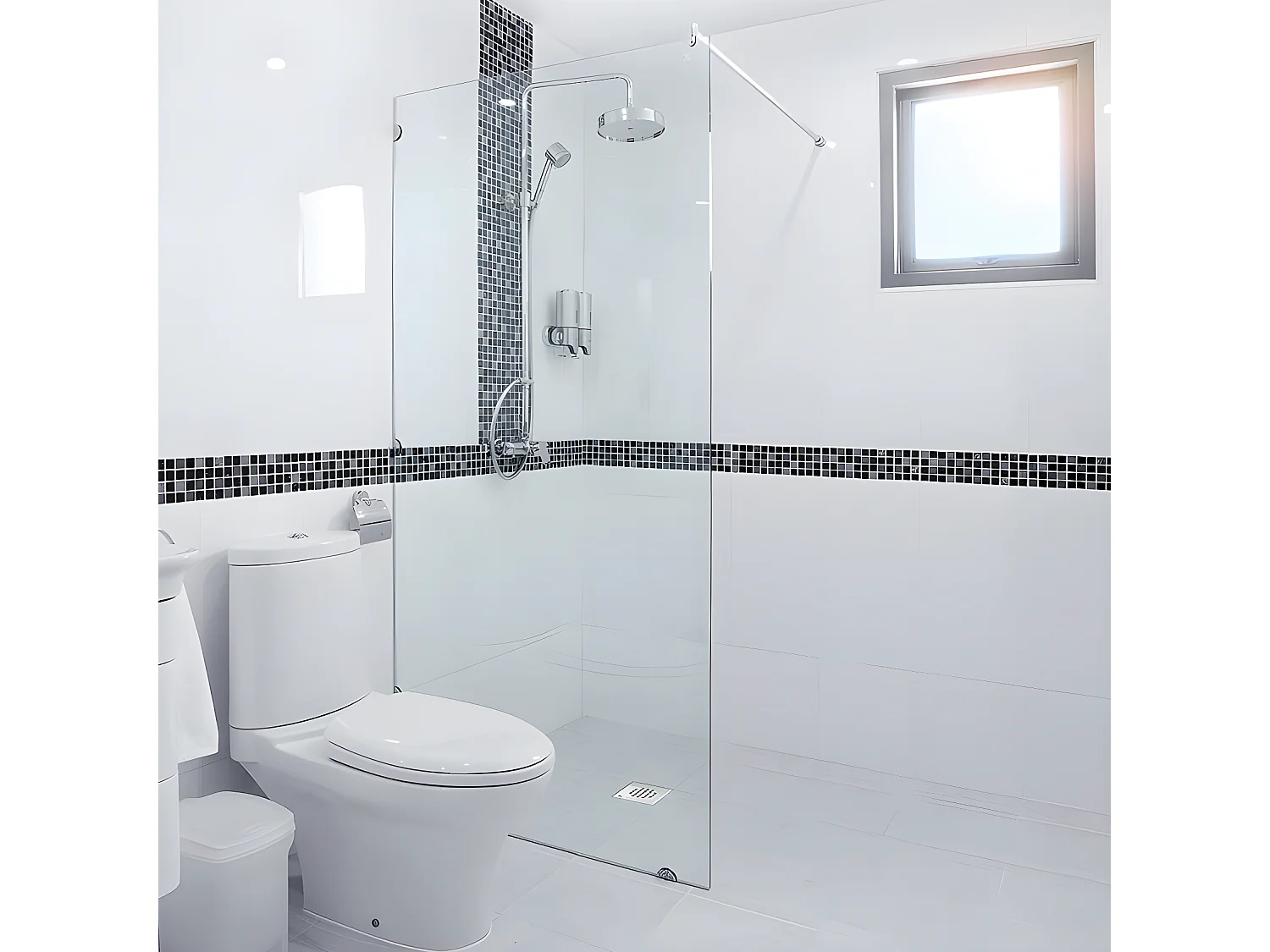 Piatto doccia da piastrellare FLATBORD 4 pendenze con membrana impermeabile e scarico ultrapiatto 100 x 200 cm