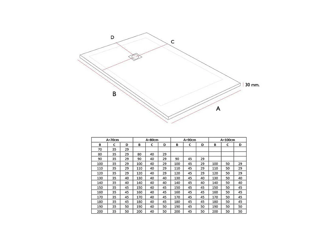 Mineralguss-Duschwanne extra flach ONDA Schieferoptik SAND 100x190 cm