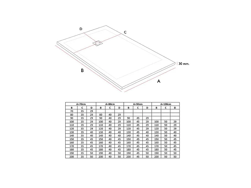 Mineralguss-Duschwanne extra flach ONDA Schieferoptik ANTHRAZIT 90x160 cm