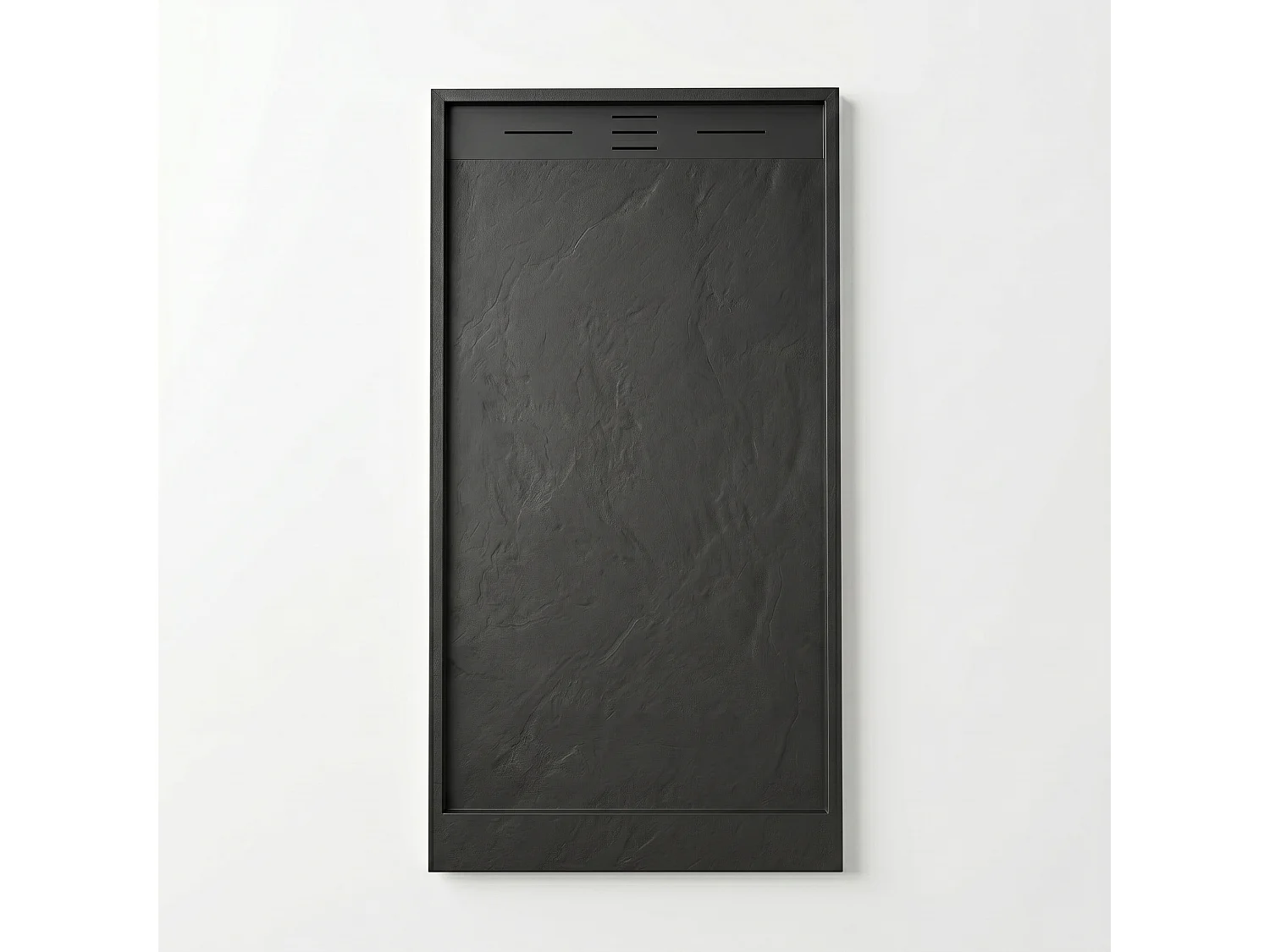 Piatto doccia ultrasottile 80 x 140 cm nero SALVI in SoliCast® finitura ardesia