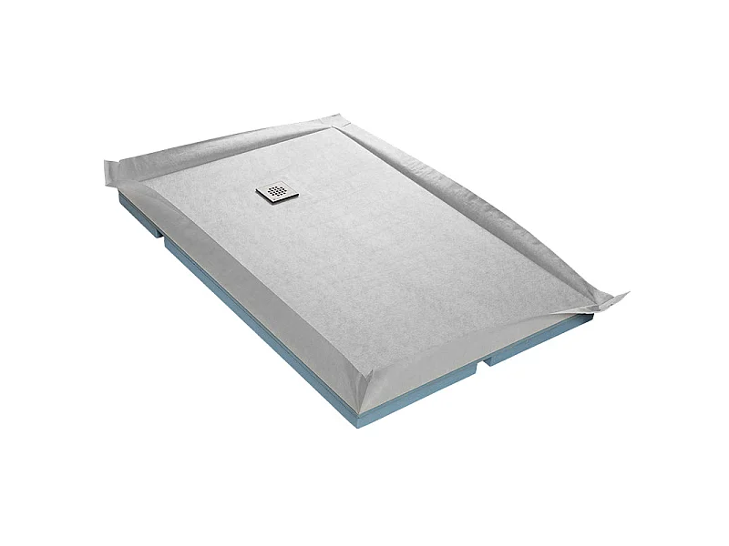 Piatto doccia da piastrellare COMPACTBORD 4 pendenze con tappetino impermeabile e scarico ultrapiatto 90 x 120 cm