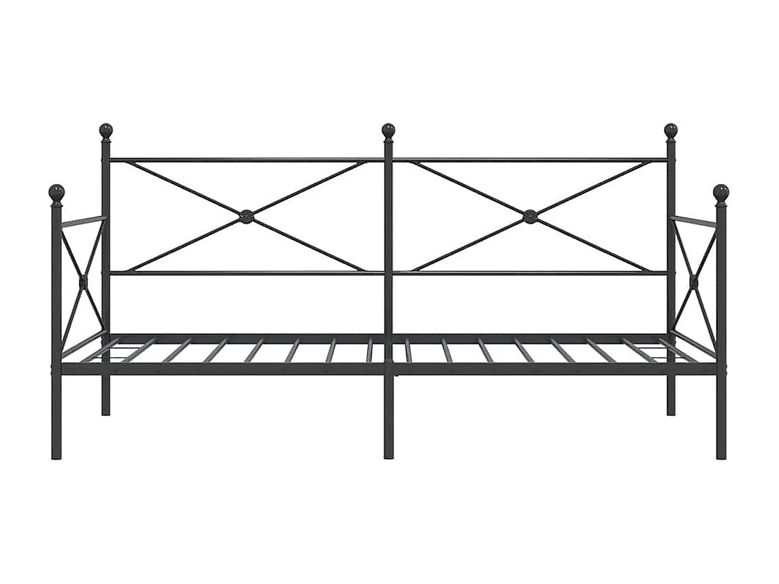 Lit de jour sans matelas noir 100x190 cm acier