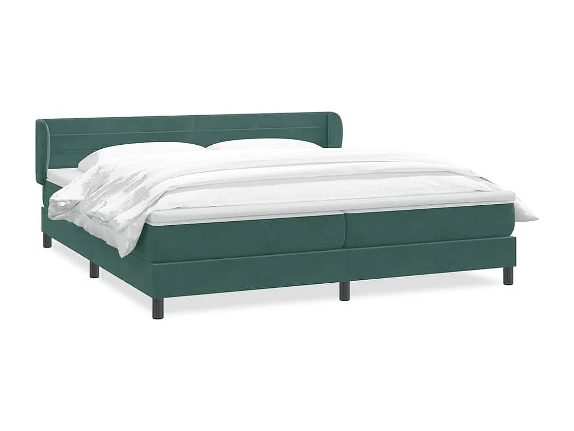 Cama box spring con colchones terciopelo verde oscuro 180x220cm