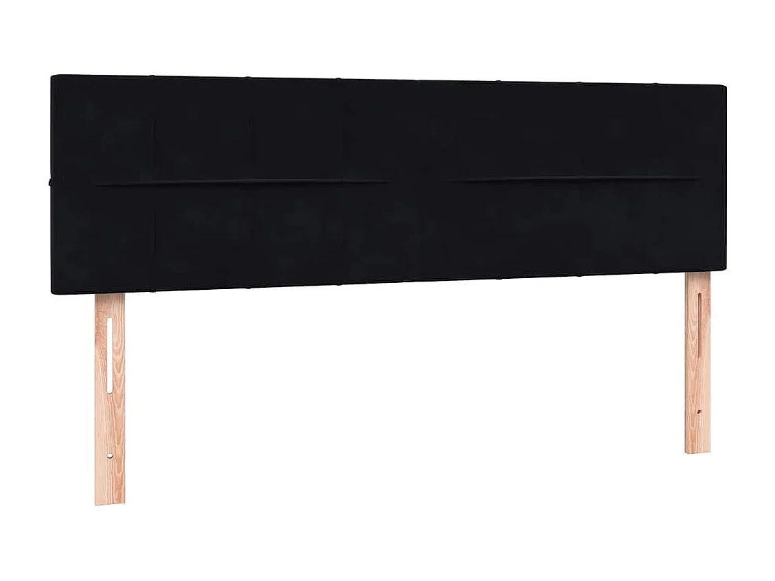 Sommier à lattes de lit avec matelas noir 160x210 cm velours