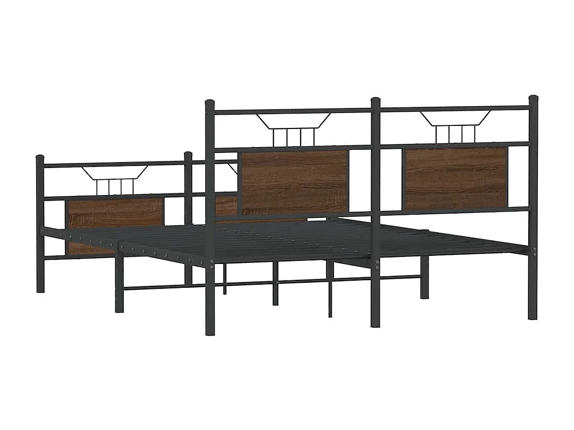 Cadre de lit sans matelas chêne marron 140x190 cm