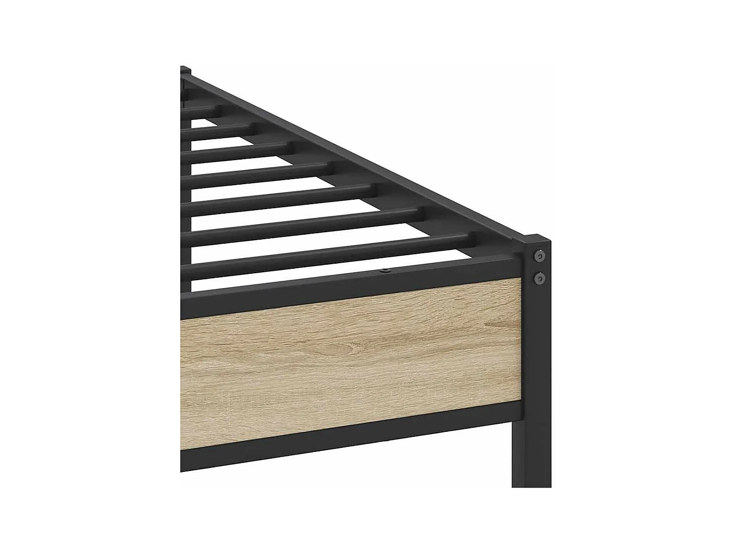 Estrutura de cama sem colchão 180x200cm metal carvalho sonoma
