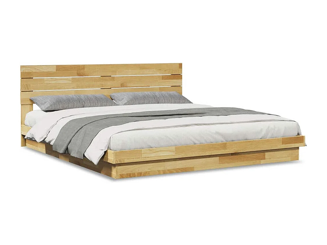 Cadre de lit avec tête de lit sans matelas 200 x 200 cm