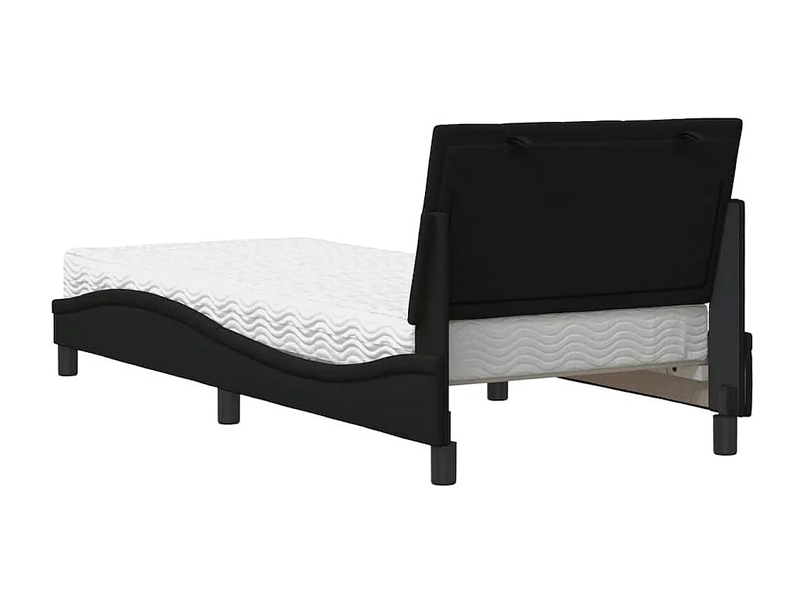 Cama com colchão 90x190 cm tecido preto
